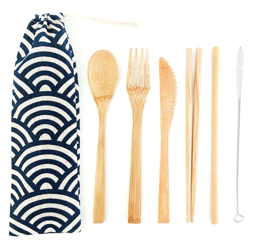 Cubiertos biodegradables, set  de 6 utensilios