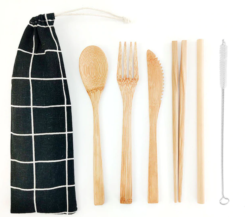Cubiertos biodegradables, set  de 6 utensilios